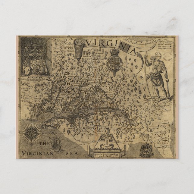Carte de Virginie par John Smith (1624) (Devant)