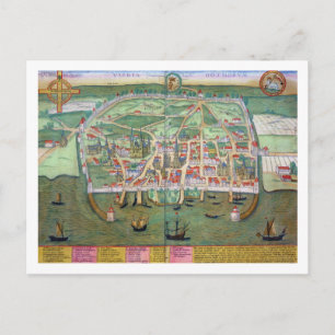 Carte de Visby, de 'Civitates Orbis Terrarum' par 
