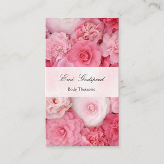 CARTE DE VISITE ピンクの花のかわいい名刺