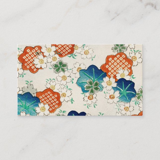 CARTE DE VISITE 日本の美しいヴィンテージな花柄模様 (Devant)