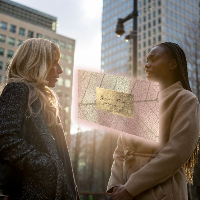 CARTE DE VISITE 真 珠 の よ な う            (真珠のようなセピア色の金ゴールドホイルの植物の敏感上がりました 名刺 QR CODE BUSINESS CARD)