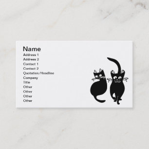 CARTE DE VISITE 092 ET 081 CATS DE CARTOON NOIR ANIMAUX ANIMAUX AN