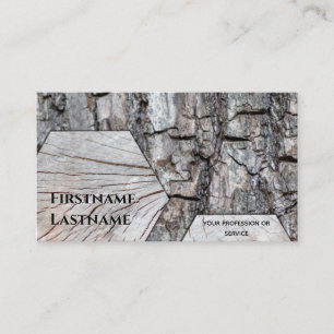 Carte De Visite 100% bois hexagonal naturel organique rustique