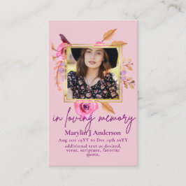 Carte De Visite 100 Jolie prière florale funéraire