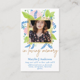 Carte De Visite 100 Jolie prière florale funéraire