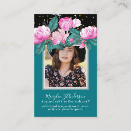 Carte De Visite 100 Jolie prière florale funéraire