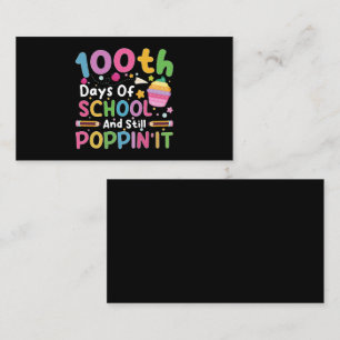 Carte De Visite 100 jours d'école et fille toujours branchée 