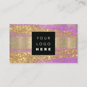 Carte De Visite 100 Logo personnalisé QRCODE Gold Parties scintill