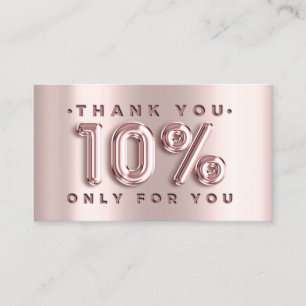 Carte De Visite 100 Logo QRCODE 10%OFF Code Rose métal rose