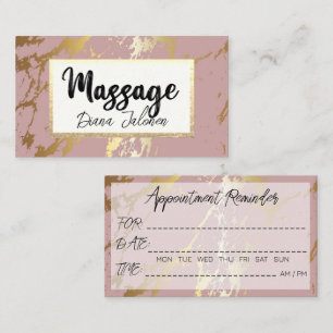 Carte De Visite 100 Massage Rendez-vous rappel Marbre rose