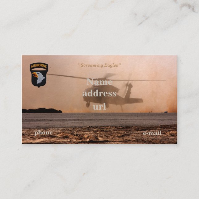 Carte De Visite 101e timbre d'aigle à hurler aéroporté (Devant)