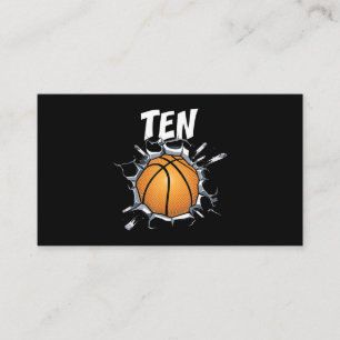 Carte De Visite 10 ans Basketball Anniversaire Fête 10e Garçon