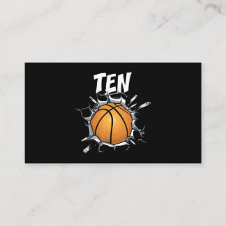 Carte De Visite 10 ans Basketball Anniversaire Fête 10e Garçon