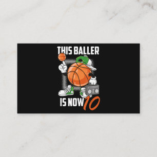 Carte De Visite 10e Birthday Basketball Leyer Funny 10 Years Old