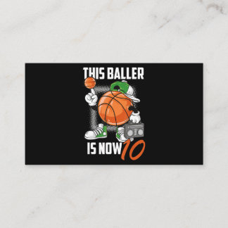 Carte De Visite 10e Birthday Basketball Leyer Funny 10 Years Old