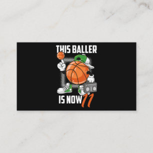 Carte De Visite 11e Anniversaire Joueur de Basketball Funny 11 ans