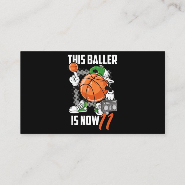 Carte De Visite 11e Anniversaire Joueur de Basketball Funny 11 ans (Devant)