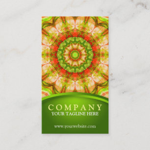 Carte De Visite 120) mandalas vert rouge de pommes (
