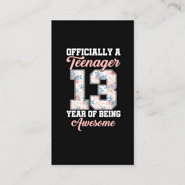 Carte De Visite 13e anniversaire 2008 Awesome Officiel Adolescent (Devant)