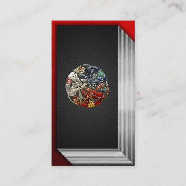 Carte De Visite [154] Art sacré de Celtic - trois chiens (Devant)