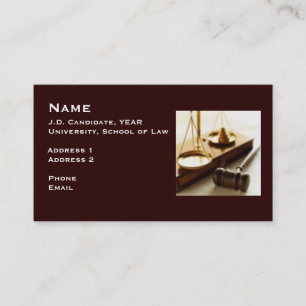 Carte de visite 1 d'étudiant en droit