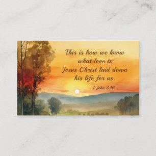 Carte De Visite 1 Jean 3:16 Jésus a donné sa vie pour nous Bible