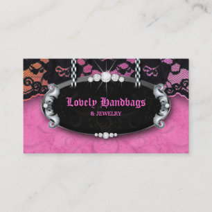 Carte De Visite 232 Bijoux élégants N Diamants de dentelle Pink 