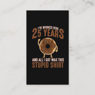 Carte De Visite 25 ans de travail Anniversaire Employé de l'Amour 