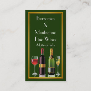 Carte de visite 2 de vert de vin fin