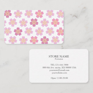 Carte De Visite 2 sides Cherry Blossom "SAKURA" White 名刺
