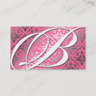 Carte De Visite 311-Dazzle je damassé - rose de monogramme de B