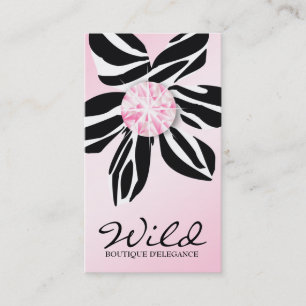 Carte De Visite 311 diamant rose sauvage de la fleur   de zèbre