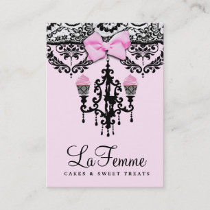 Carte De Visite 311 gâteaux Deux rose de Femme de La