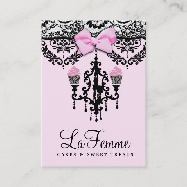 Carte De Visite 311 gâteaux Deux rose de Femme de La (Devant)