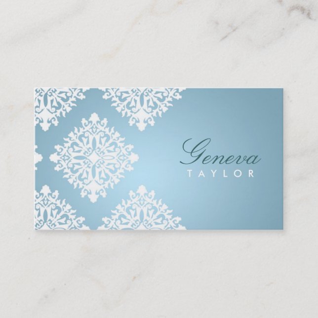 Carte De Visite 311-Geneva a glacé la damassé bleue (Devant)