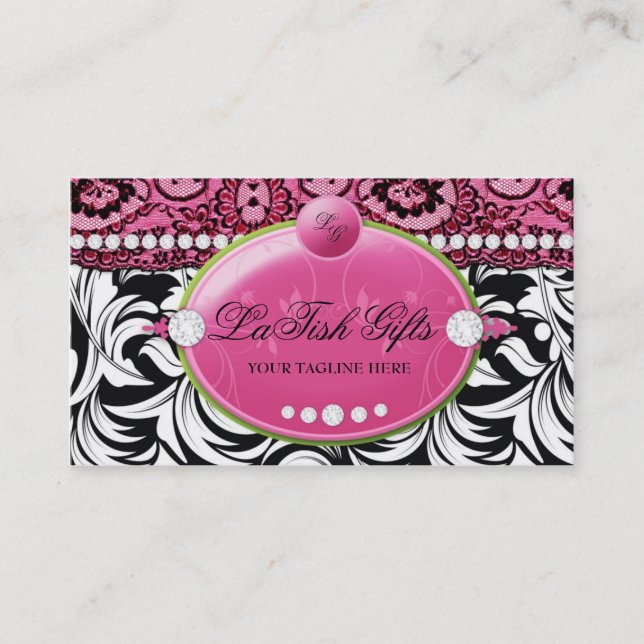Carte De Visite 311-Lavish Delish rose avec le Fashionista (Devant)