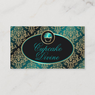 Carte De Visite 311 petit gâteau Teal noir divin