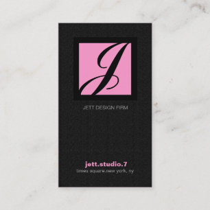 CARTE DE VISITE 311-SIMPLY MONOGRAMME CARRÉ TEXTURE-PINK