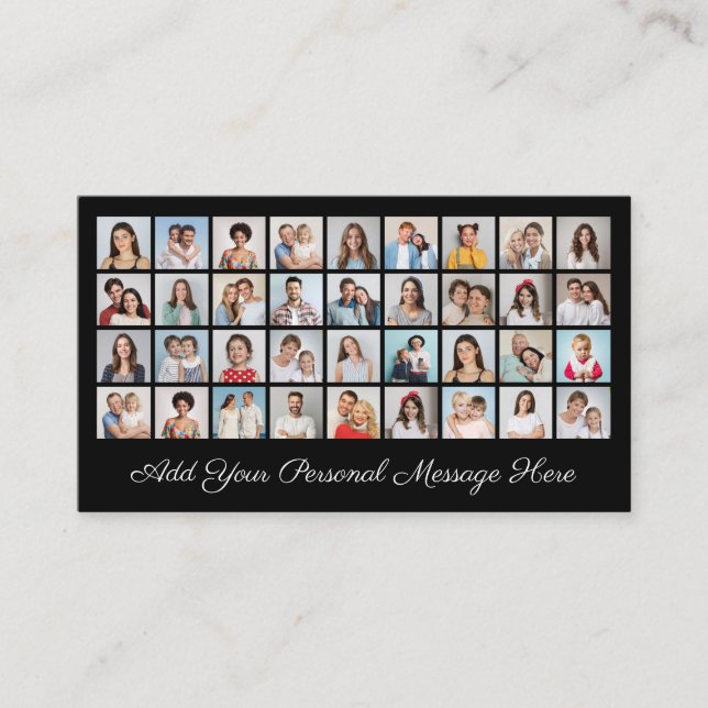 Carte De Visite 36 Photo Collage Ajoutez votre couleur modifiable  (Devant)