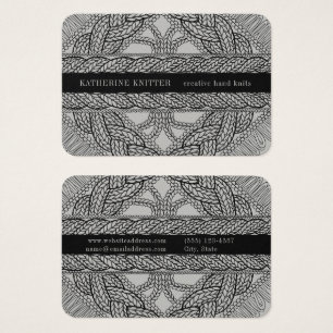 CARTE DE VISITE 3,5x2,5 TRICOT CÂBLÉ GRIS