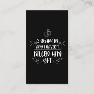 Carte De Visite 3 ans de mari épouse 3e anniversaire Mariage