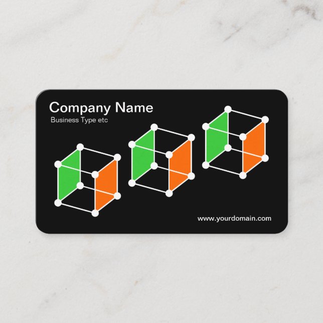 Carte De Visite 3 cubes isométriques v2 - Noir/Blanc (Devant)