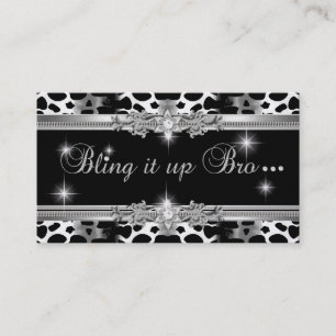 Carte De Visite 3 Pour Lisa Bling Black Elegant