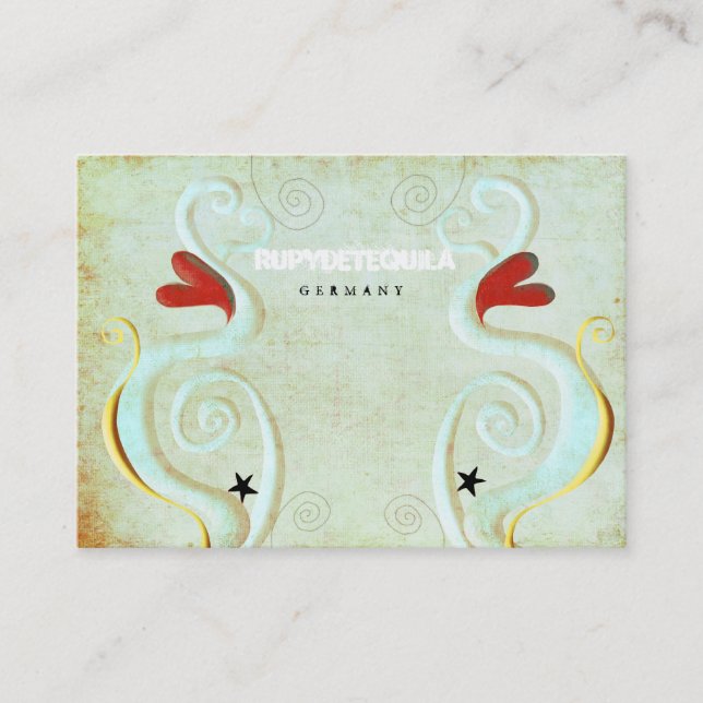 Carte de visite 3dimension Red Heart Swirls (Devant)