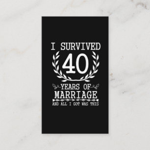 Carte De Visite 40 ans de mariage, 40e anniversaire Mariage