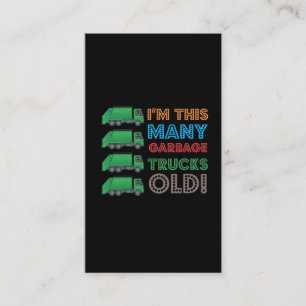 Carte De Visite 4 ans Garbage Boy Camion 4e anniversaire