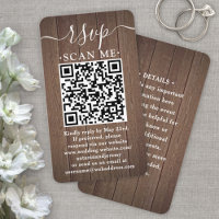 50 enveloppes en faux bois marron pour RSVP QR mar