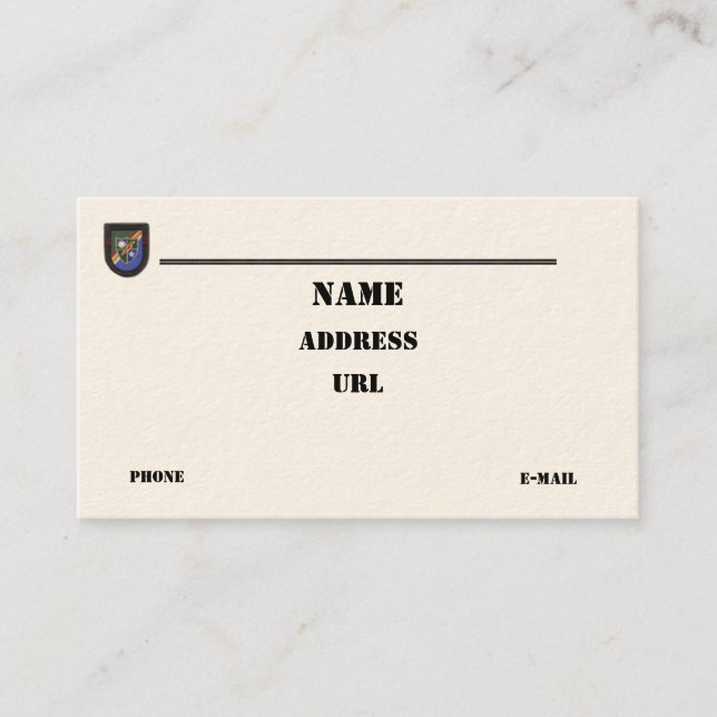 Carte De Visite 75e Régiment des Rangers (Devant)