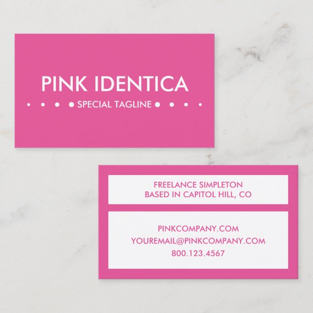 Carte de visite à 4 points PINK (Devant / Derrière)