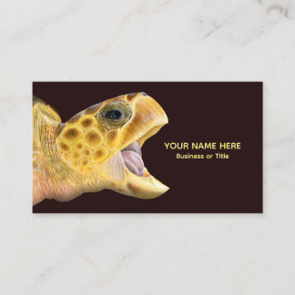 Carte de visite à bouche ouverte de la tortue luth